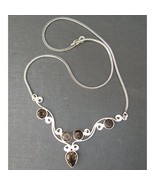 Wholesale New Artist-Crafted Sterling Silver &amp; Smoky Quartz Stone Chain ... - £36.95 GBP