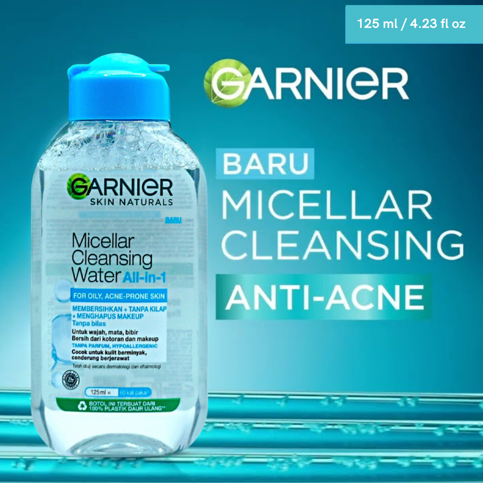 GARNIER Micellar Cleansing Water Makeup Remover Anti Acne Salicylic BHA 125ml - $27.72