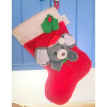 Vintage Christmas Stocking Plush 3D Mouse By Dollcraft Toys Vintage 16 Inch - $11.64