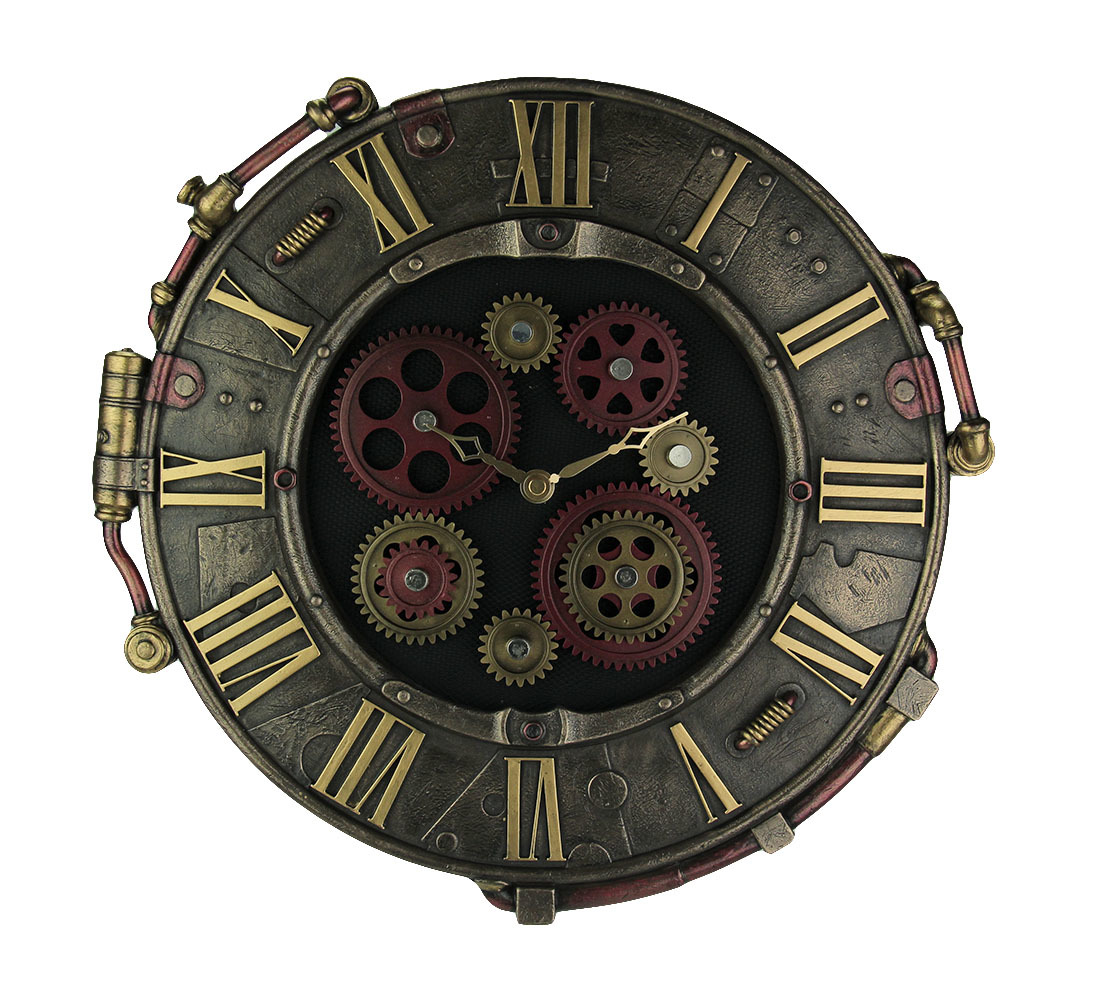 Primary image for Scratch & Dent Steampunk Bronze Finish Rivet Plate Wall Clock
