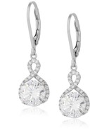 Swarovski Infinity Crystal Drop Earrings - Silver Gold - £23.56 GBP