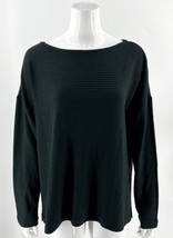 J Jill Boat Neck Sweater Size L Green Ribbed Long Sleeve Pullover Womens - £20.77 GBP