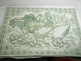 Rooster Chicken Chicks Table Placemats Woven Double Sided Farmhouse Barnyard - £13.43 GBP