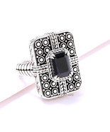 John Hardy JAI Black Spinel 2.80ct Tablet Textured Sterling Silver Ring ... - $284.00