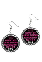 you dont need anyone to crown you Queen earrings earring set fashion jew... - $6.27