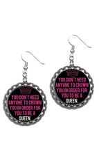 you dont need anyone to crown you Queen earrings earring set fashion jewelry - £5.01 GBP