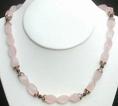 Rose Quartz Twist beads and Garnet Beaded Jewelry Set Lots of Sterling Beads - £43.25 GBP