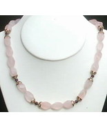 Rose Quartz Twist beads and Garnet Beaded Jewelry Set Lots of Sterling B... - £43.28 GBP