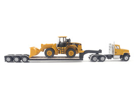 CAT Caterpillar CT681 Day Cab Tractor Yellow with Lowboy Trailer and CAT 950G Wh - $36.74