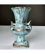 Antique Porcelain Trophy Style Vase Green Gold Brushed Wear 6in Tall 3in... - $570.20 MXN