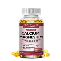 1000mg 120 Caps Magnesium Zinc Vitamin D3 Calcium Complex High Absorption - €25,76 EUR
