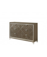 66 Inch Champagne Solid and Manufactured Wood Six Drawer Double Dresser - $1,798.16 CAD