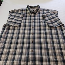 Carhartt 101294 078 Relaxed Fit Men's Cotton Gray & Blue Plaid Shirt Sz 3XL Tall image 11