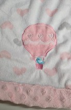 Child of Mine Carter&#39;s Hot Air Balloon Baby Blanket Pink White Blue Bird Hearts - £31.61 GBP