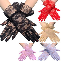 7Colors Women Lace Floral Gloves Gothic Bride Wedding Mittens Hot Sexy C... - $8.99