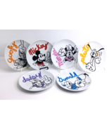 6 Appetizer Plate Disney Ceramic 6in Mickey Mouse &amp; Friends New - $47.32 CAD