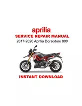 2017-2020 Aprilia Dorsoduro 900 Service Repair Workshop Manual - $22.53 CAD