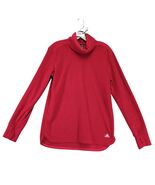 Adidas Golf Red Fleece Pullover Women&#39;s M Cowl Neck Long Sleeve Logo Act... - $35.00 CAD
