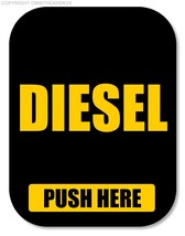Diesel Push Here Gas Pump Button Label Vinyl Sticker Gasoline Decal 2x2.... - £3.14 GBP