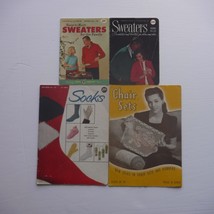Vintage Knitting Pattern books / booklets Lot of 4 Easy to Knit Sweaters - $9.49
