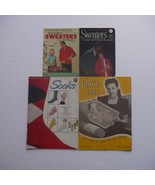 Vintage Knitting Pattern books / booklets Lot of 4 Easy to Knit Sweaters - $9.49