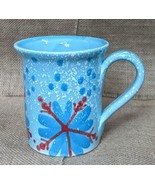 Barnes And Noble Blue Snowflake Mug Cup Winter Whimsical Hygge Made In I... - $14.85