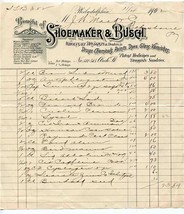 Shoemaker &amp; Busch Wholesale Druggists 1902 Handwritten Invoice Philadelphia PA - £9.33 GBP