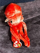 TY Orangish Red Plush WIGGLY Squid Stuffed Animal – 9 inches high x 3 x ... - $9.49