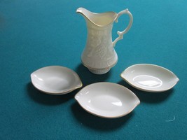 Lenox Vase Embossed Creamer And Three Dishes [*Lenxb] - £27.18 GBP