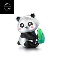 Panda Bear Baby Animal Bead Charm Genuine Sterling Silver 925 For Bracelets Mum - £15.41 GBP