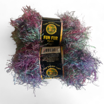 Lot of 2 Lion Brand Fun Fur Print Yarn ‘Tropical’ - £5.74 GBP