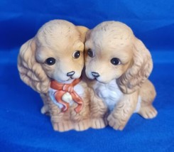 Pair Of Puppies By Masterpiece Porcelain. Homco, 1988 Mexico Excellent V... - $28.04