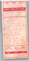 Spirit Leslie West Concert Ticket Stub November 30 1975 Detroit Michigan - $24.25