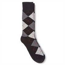 Ebony Argyle NEW Mens Dress Socks 6 12 Merona Gray Black Red - £7.08 GBP