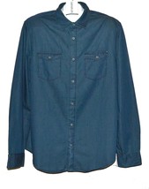 Calvin Klein Jeans Men&#39;s  Blue Denim Cotton Shirt Size L - £28.95 GBP