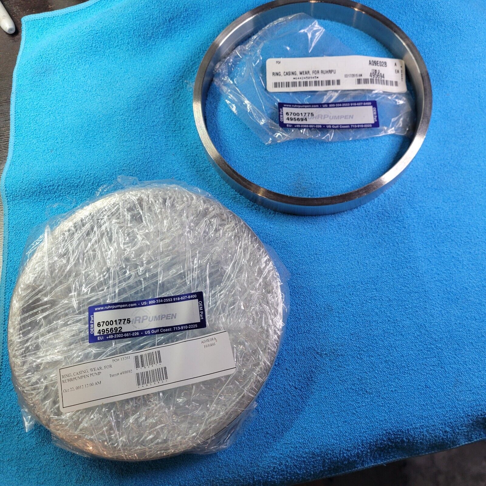 (2PCS) Ruhrpumpen 67001775 Pump Casing Wear Ring Stainless OEM NEW SALE ... - $147.51