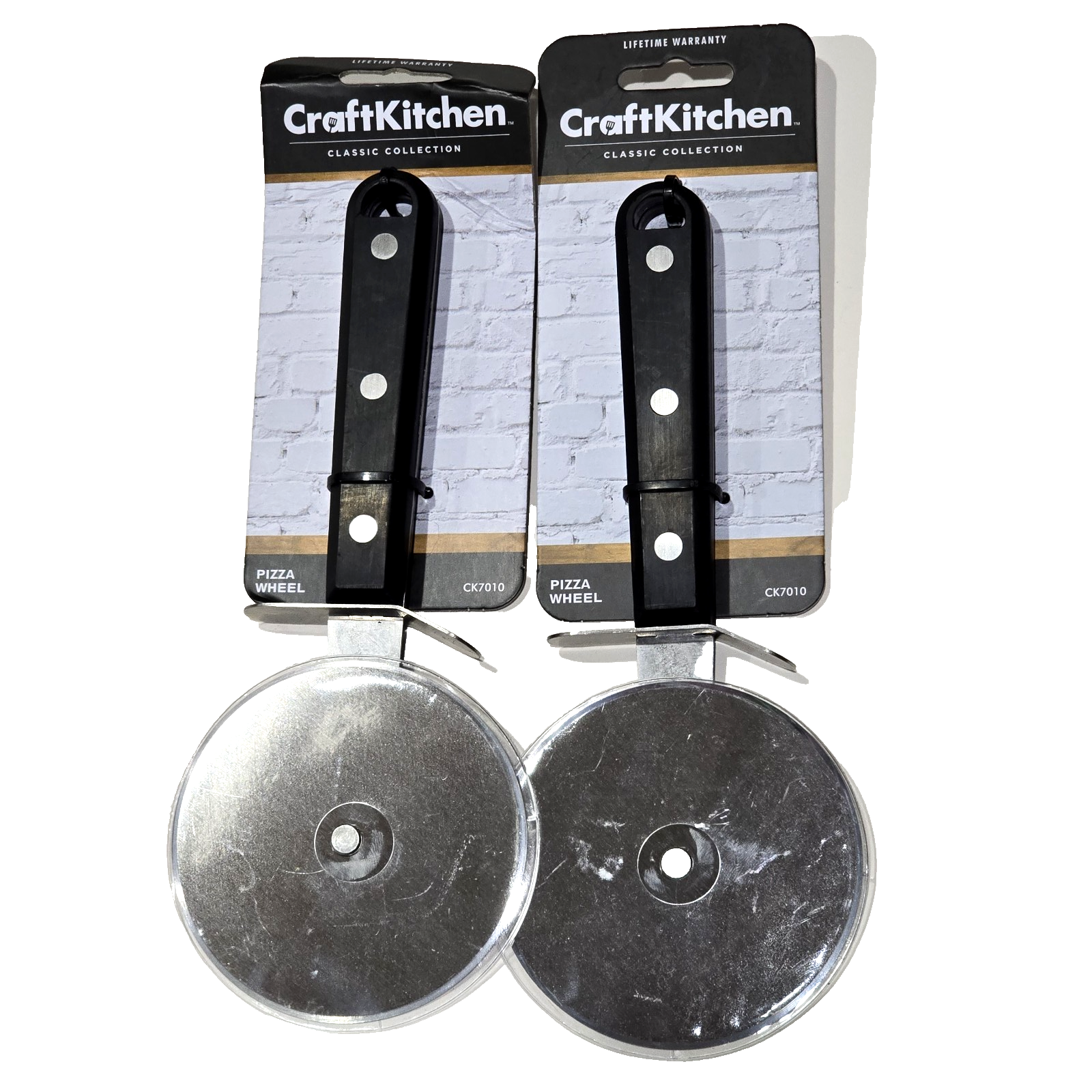 2 Pack Craft Kitchen Classic Collection Pizza Wheel Ck7010 3.5in Dishwas... - $25.99