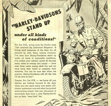 1945 Vintage Old Harley Davidsons Stand Up Magazine Print Ad Popular Mechanics - £14.27 GBP