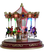  Christmas Village Carousel Decoration Music Box LED Lights Multicolor Gift - $102.90