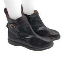 Dr Martens Teresa Ankle Boots Leather Burgundy Red Womens 8 - £69.58 GBP