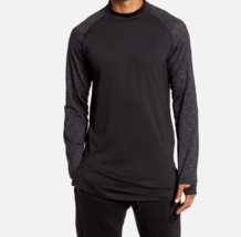 Nike Pro Turtleneck Thermal Shirt Large Mens Black Gray Print Sleeve Run... - £43.93 GBP