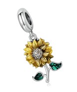 Sunflower Charms Sterling Silver Charms fit Pandora Charms - £67.09 GBP