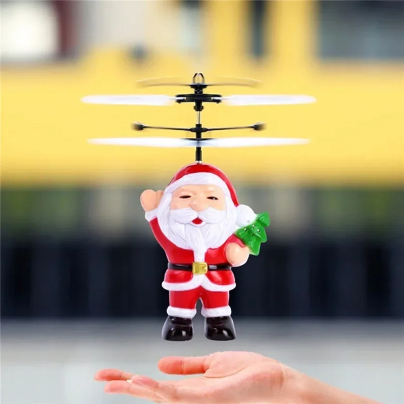 Flying inductive Mini RC Drone Christmas father Santa Claus RC helicopter gifts - £11.33 GBP