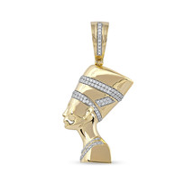 10K Yellow Gold 0.25Ct TDW Diamond Nefertiti Pendant - £289.53 GBP