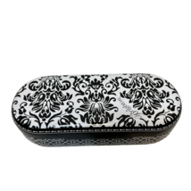 Vintage Brighton Tin Metal Sunglasses Storage Case Black White Hinged 6.5&quot;X2.5&quot; - £7.69 GBP