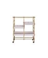 Vorrik Serving Cart, Gold &amp; White Washed Finish - $310.14 CAD