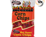 Full Box 12x Bags Nicks Hot Sauce Flavored Corn Chips 4oz ( Fast Shippin... - £38.16 GBP