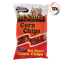 Full Box 12x Bags Nicks Hot Sauce Flavored Corn Chips 4oz ( Fast Shippin... - £38.33 GBP