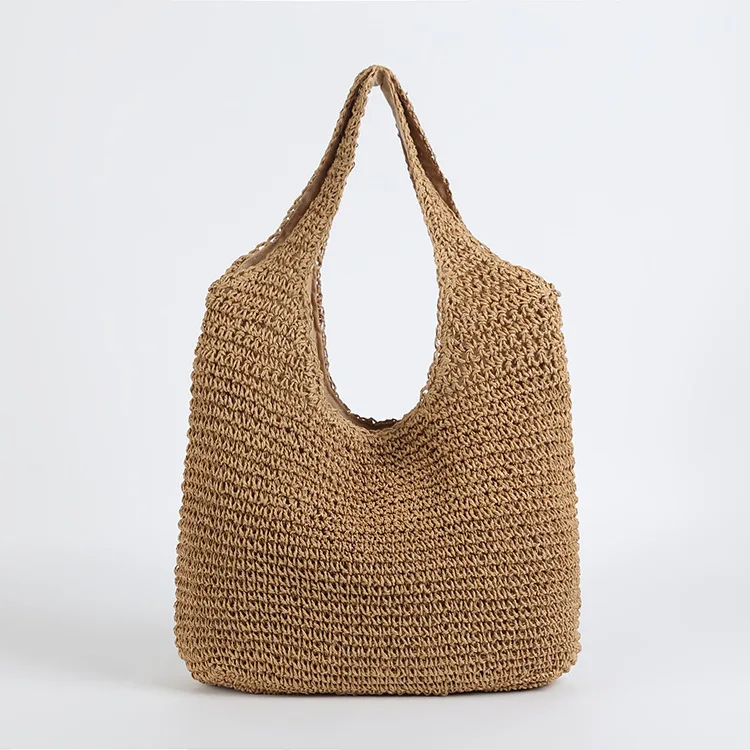 Fashion Rattan Women Shoulder Bags Wikcer Woven Female Handbags Large Ca... - $29.01