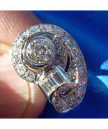 Earth mined Diamond Deco Engagement Ring 1.41Ct Vintage Solid Platinum S... - €6.314,45 EUR